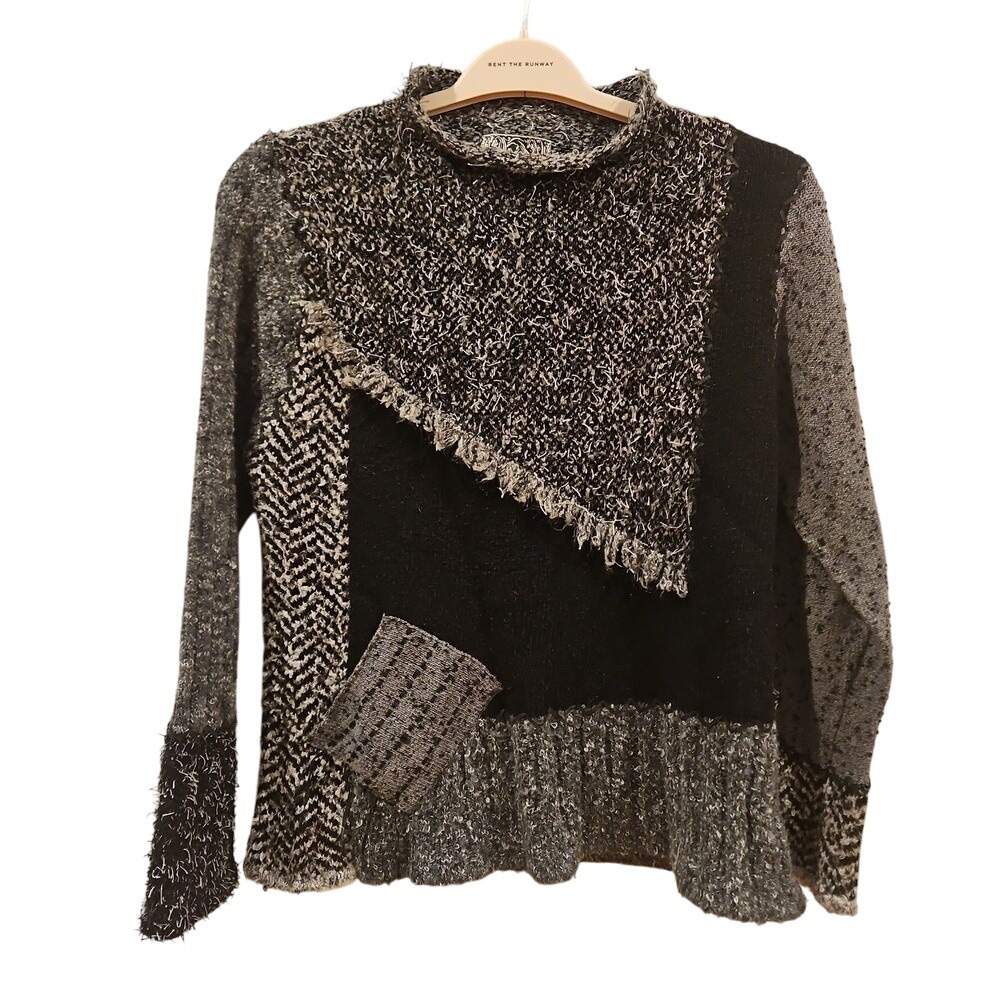 Vintage Curio Anthropologie Mixed Media Silk Wool Sweater